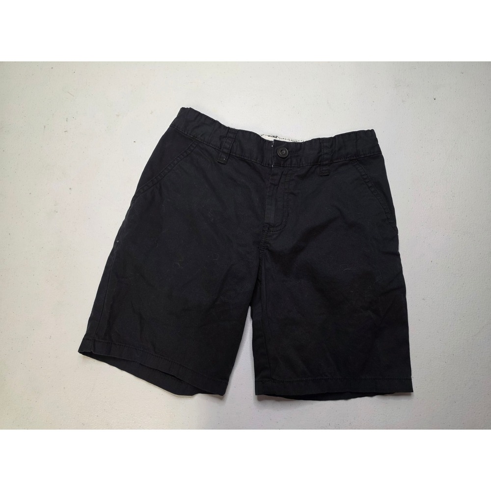 Cat & Jack Boys Black Chino Shorts Size 8 Adjustable Waist Cotton Twill